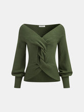 Off-Shoulder Twist Knit Top